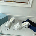 PRA QUILTED NAPPA HEELED SANDALS WHITE LAMBSKIN