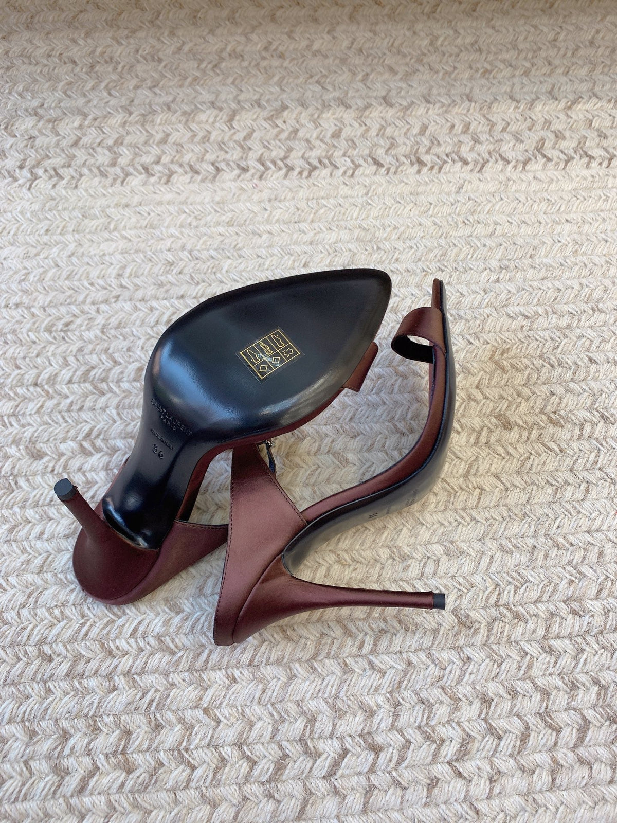 GAP CRYSTAL-BUCKLE SLIDE SANDALS IN SHIRAZ RED SILK