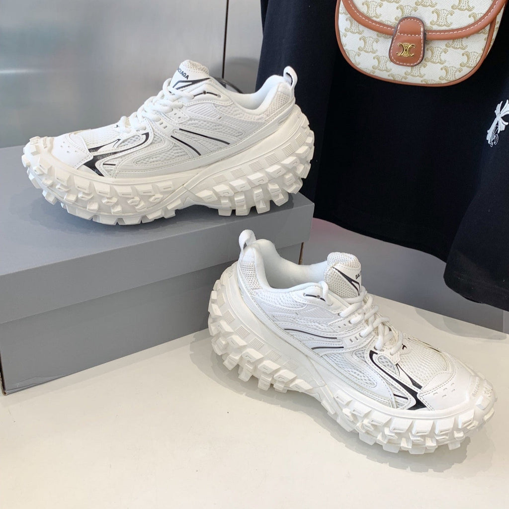 CHUNKY SNEAKERS IN WHITE MIX BLACK POLYURETHANE, POLYESTER AND NYLON