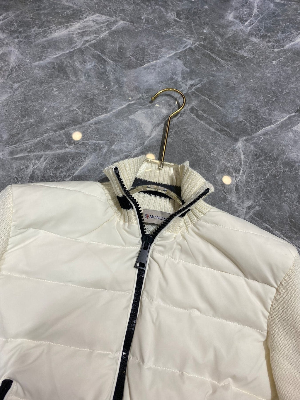 Moncler Women's Knit-Sleeve Puffer Jacket
