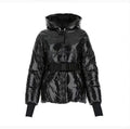 Moncler Women's Glossy Belted Hooded Puffer Coat