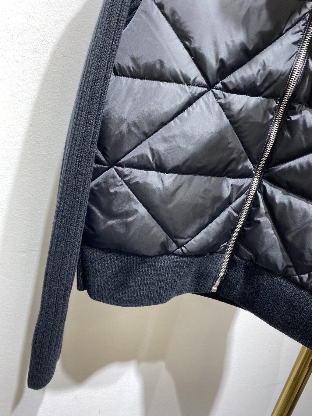 Prada Quilted Knit-Sleeve Jacket