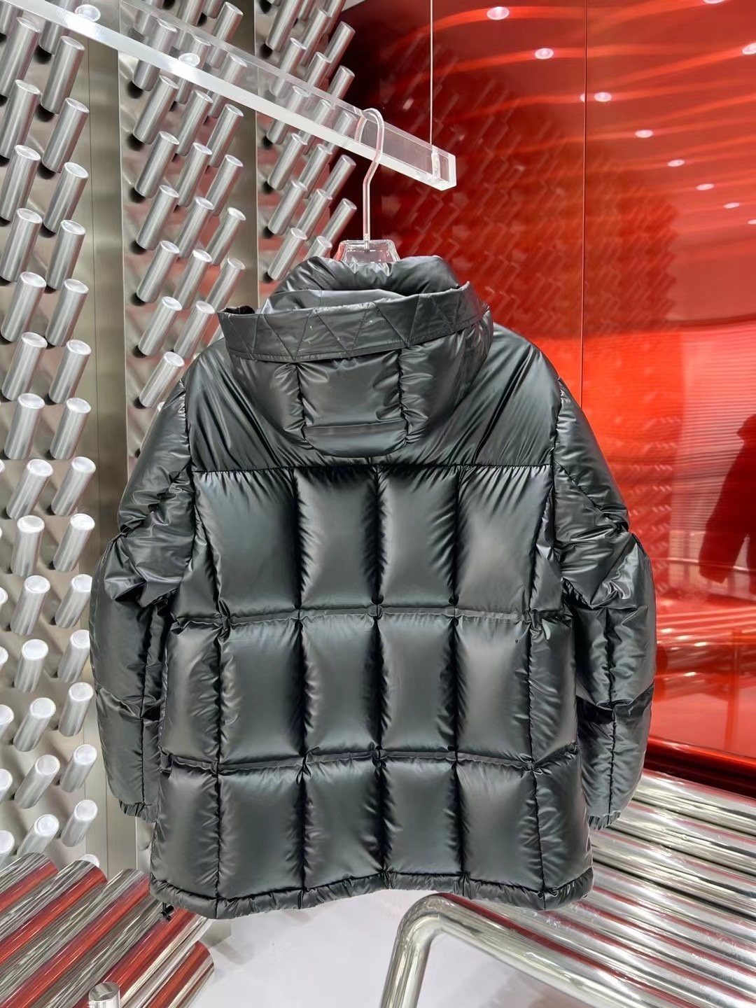 Prada Black Hooded Quilted Puffer Jacket