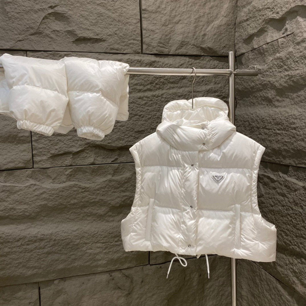Prada Women's Cropped Convertible Puffer Jacket