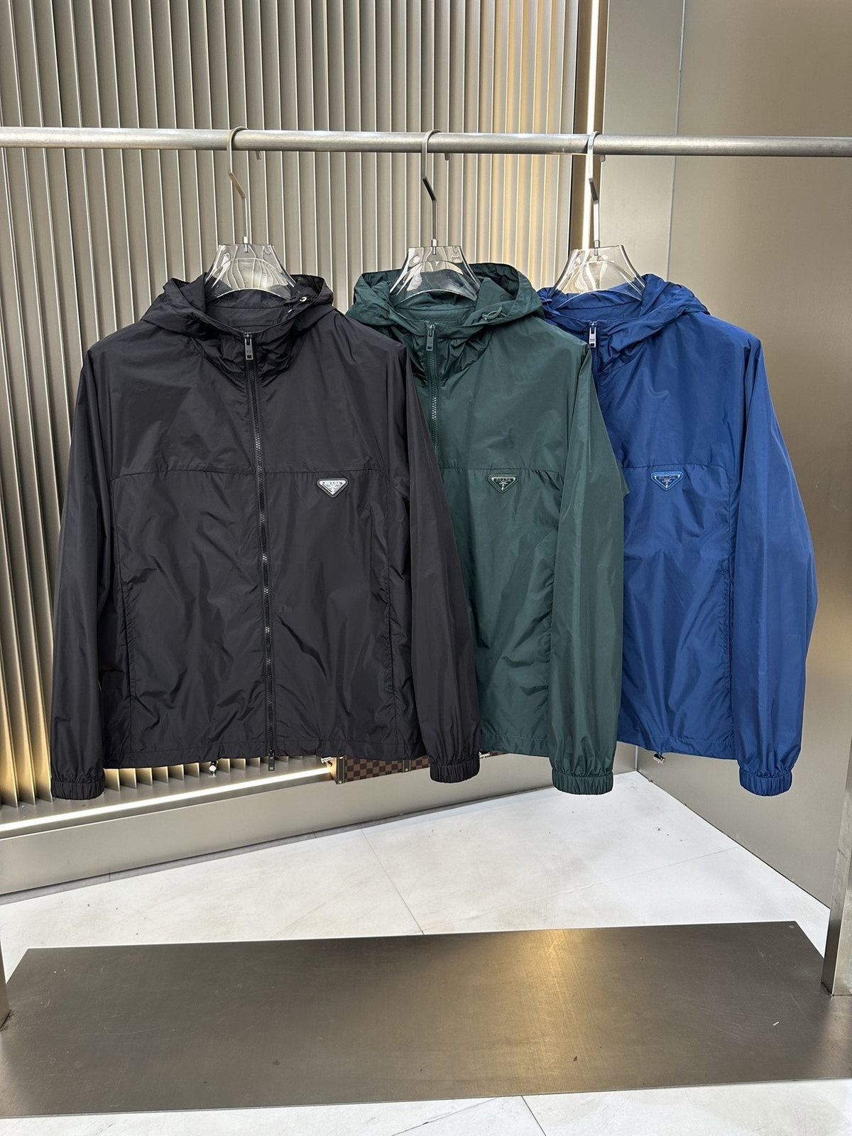 Prada Hooded Zip-Front Windbreaker