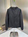 Prada Black Hooded Zip-Front Jacket