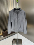 Moncler Grey Micro-Pattern Hooded Jacket