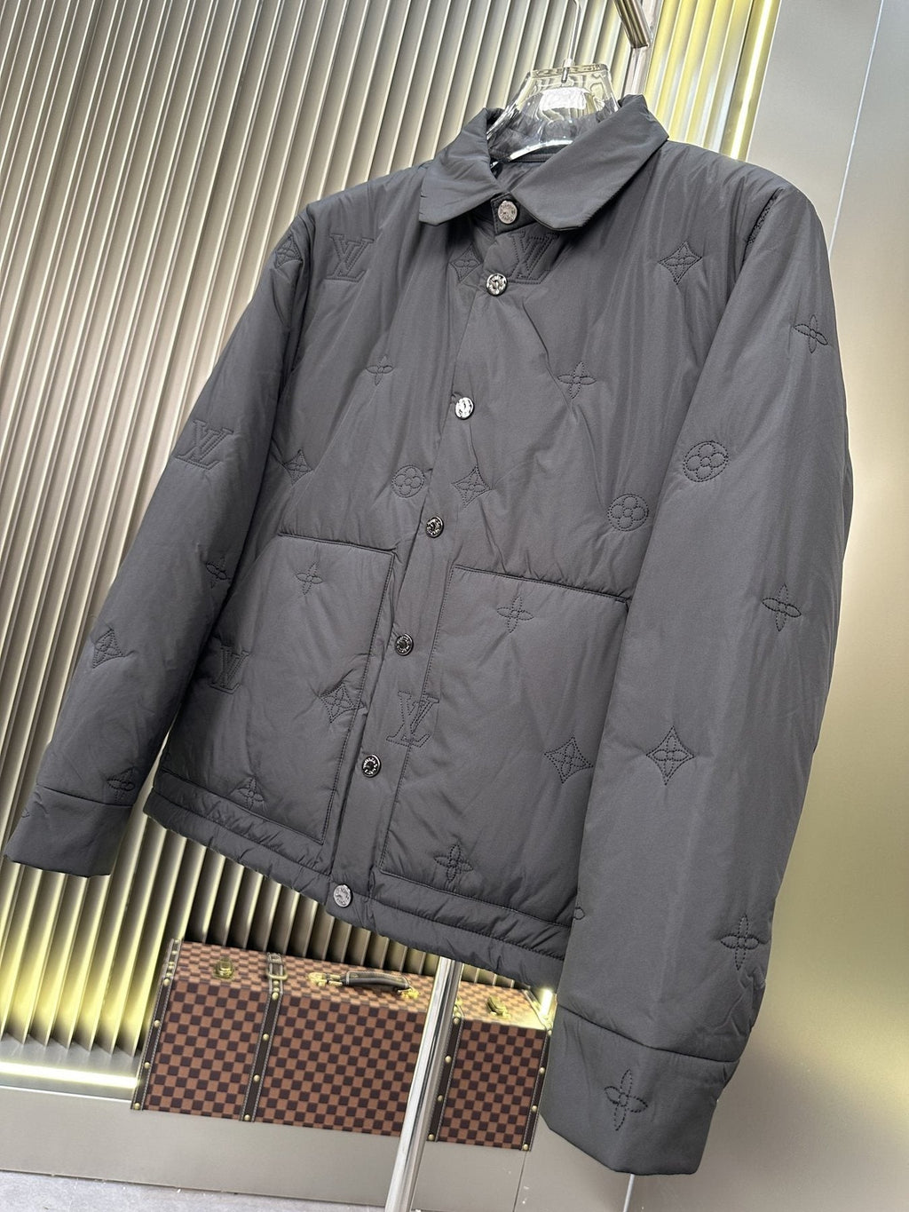 LV Tonal Monogram Quilted Puffer Coat