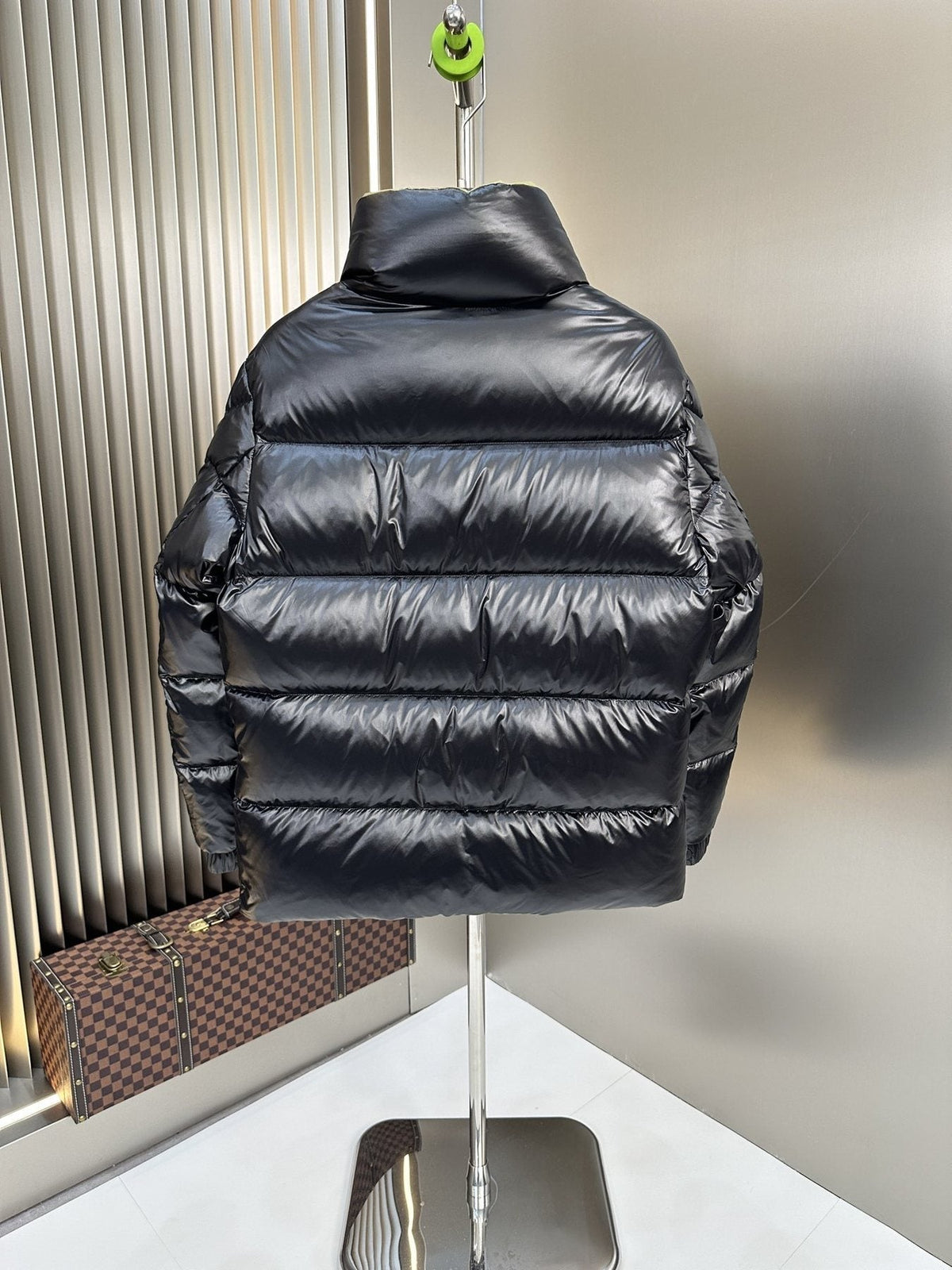 Moncler Black Glossy Quilted Puffer Coat