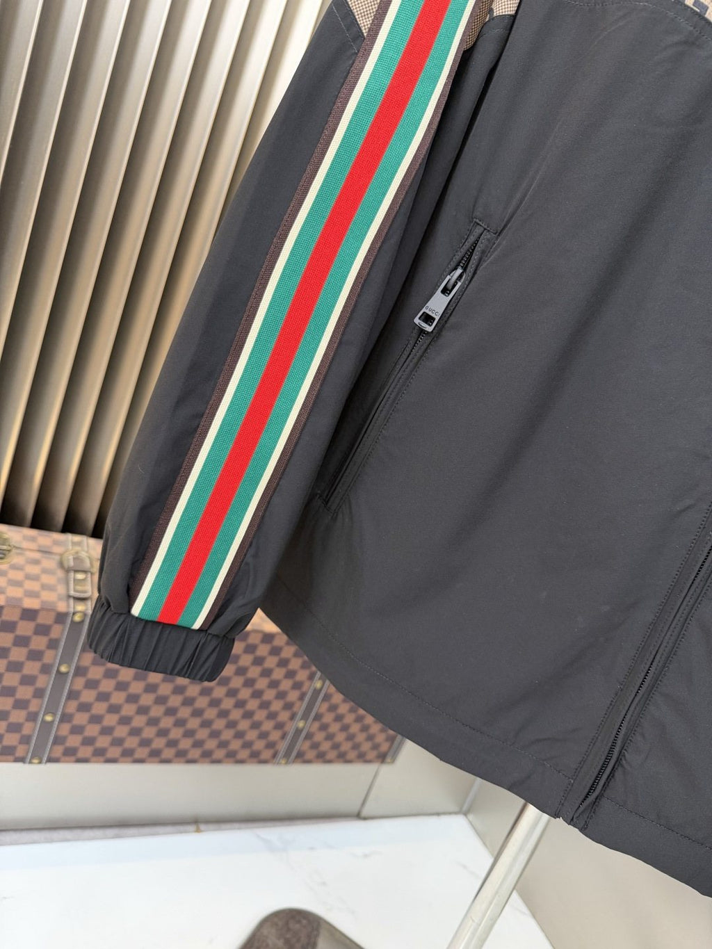 Gucci Beige Monogram Color-Block Jacket