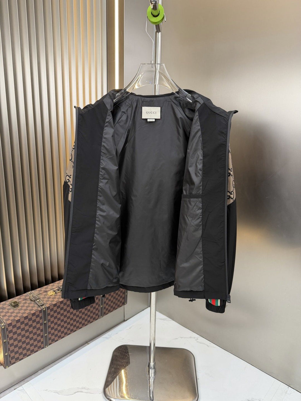 Gucci Beige Monogram Color-Block Jacket
