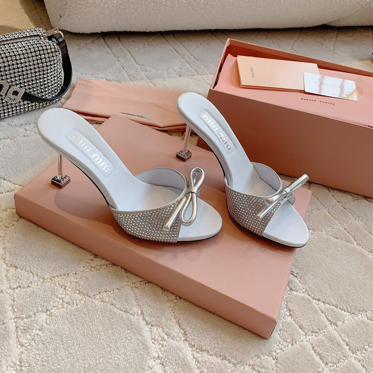 White High - Heels Diamond Sheepskin