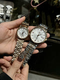 Longines White Dial Two-Tone Bracelet Couple Watch Set