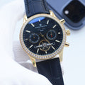 Vacheron Constantin Blue Gold Black Dial Strap Watch