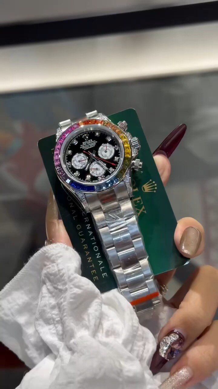 Rolex Rainbow Bezel Watch