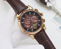 PATEK PHILIPPE Brown Gold Strap Watch